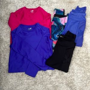 Girls athletic bundle - 3 pants & 2 tops